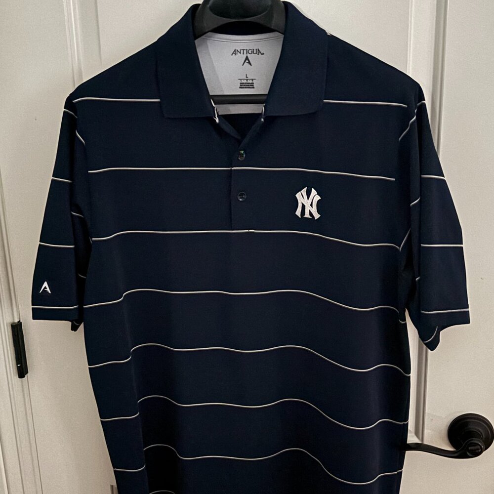 Antigua L New York Yankees Navy SS Desert Dry Polo